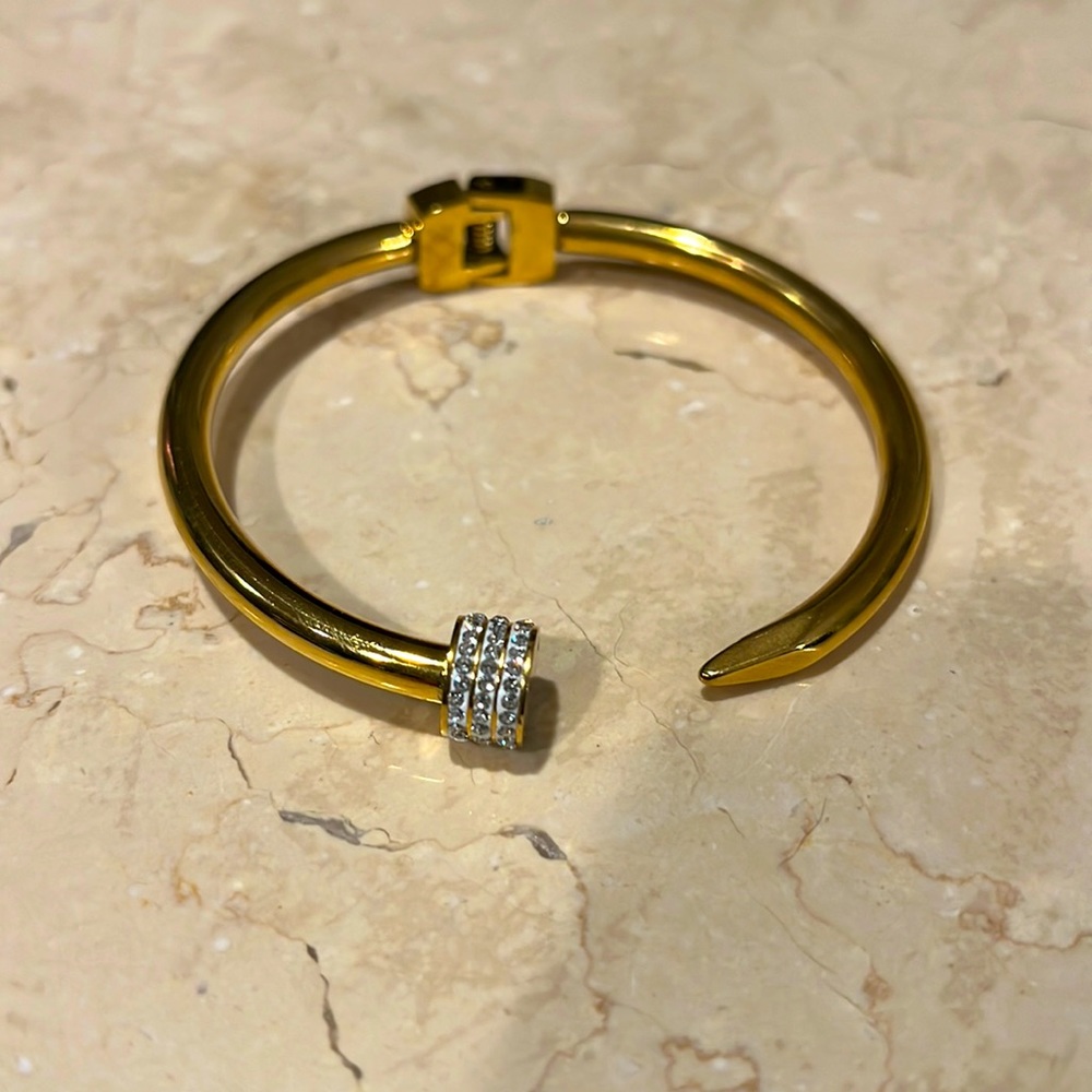 Gold Nail Bangle- SALE
